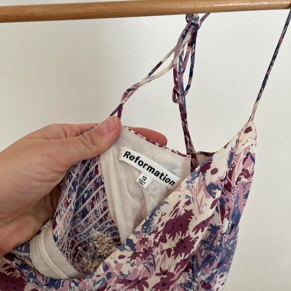 Reformation - Kourtney Purple Floral Midi Dress - Picture 2 of 6